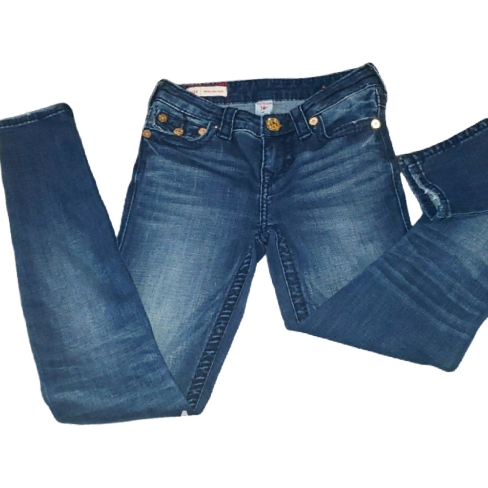 Brand NEW True Religion Jeans Halle Mid Rise Super Skinny Size 25 - Picture 2 of 2